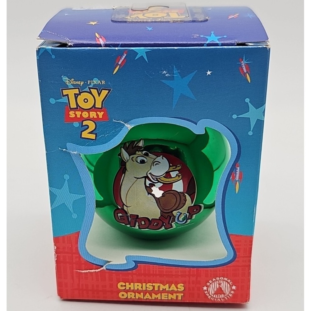 Vintage Disney Pixar Toy Story 2 Bullseye Green Round Christmas Ornament